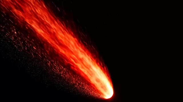 Red energy flow, atom splitting, thermonuclear reaction, pulsing plasma prominences 3D render, VJ loop for DJ nightclub