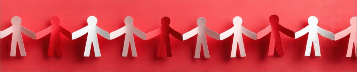 Inclusive Workplace Design Empowering Diversity through Minimalist Paper People Network - Transformative Corporate Social Responsibility Visual for Gen Z Engagement