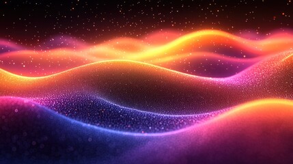 Fototapeta premium Abstract vibrant glowing waves in dark background