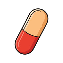 Pill vector illustration, medical capsule icon, pharmaceutical drug design for healthcare, medicine, and pharmacy concepts