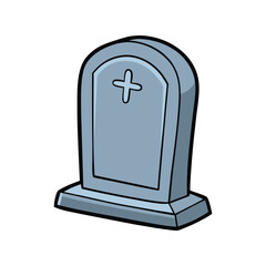 Gravestone vector illustration, tombstone silhouette design for Halloween, cemetery icon, RIP sign isolated graphic