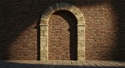 Brick Archway on Brick Wall