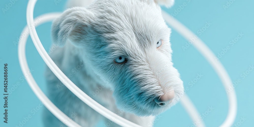 Aufkleber Futuristic Digital Companion AI-Enhanced Virtual Pet with Volumetric Light Visualization - Next-Gen Emotional Technology and Immersive Interactive Design