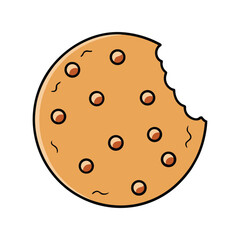 Cracked cookie vector illustration, broken biscuit snack design for bakery, dessert, and food concepts