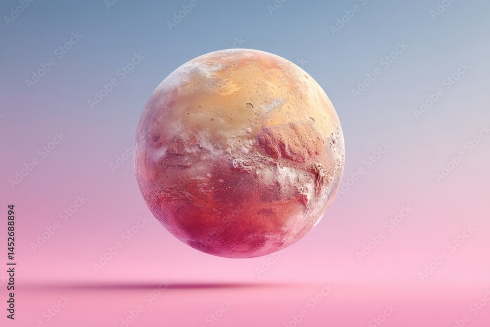 Poster ethereal mars visualization next-gen astronomical for space education, scientific innovation, and co