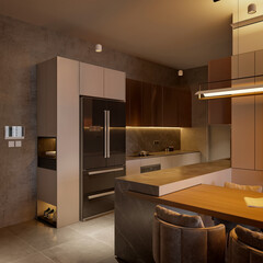 3D RENDER APARTMENT LIVING ROOM