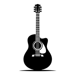 Obraz premium Acoustic Guitar Silhouette for Music and Creativity Design