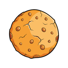 Cracked cookie vector illustration, broken biscuit snack design for bakery, dessert, and food concepts