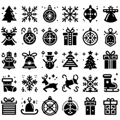 Christmas Silhouette Set for Holiday and Festive Design