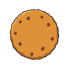 Cookie vector illustration, chocolate chip biscuit snack graphic for bakery, dessert, cafe, and sweet food design
