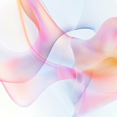 Abstract flowing lines with pink and blue hues isolated on white background