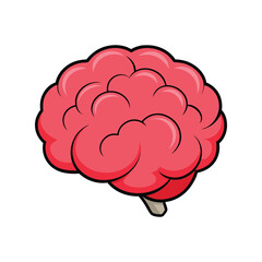 Brain clipart vector illustration, detailed human brain design for education, anatomy, science, and cognitive health
