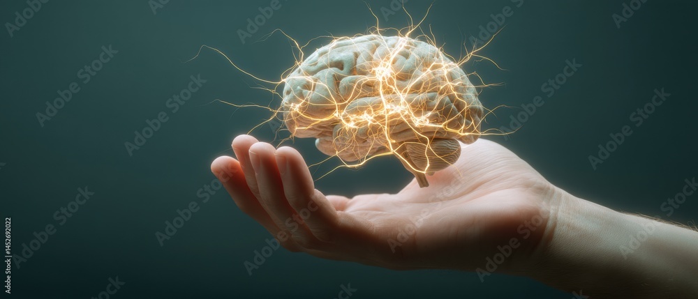 Aufkleber quantum neuroscience holographic brain network visualization in immersive ar - cutting-edge mental h