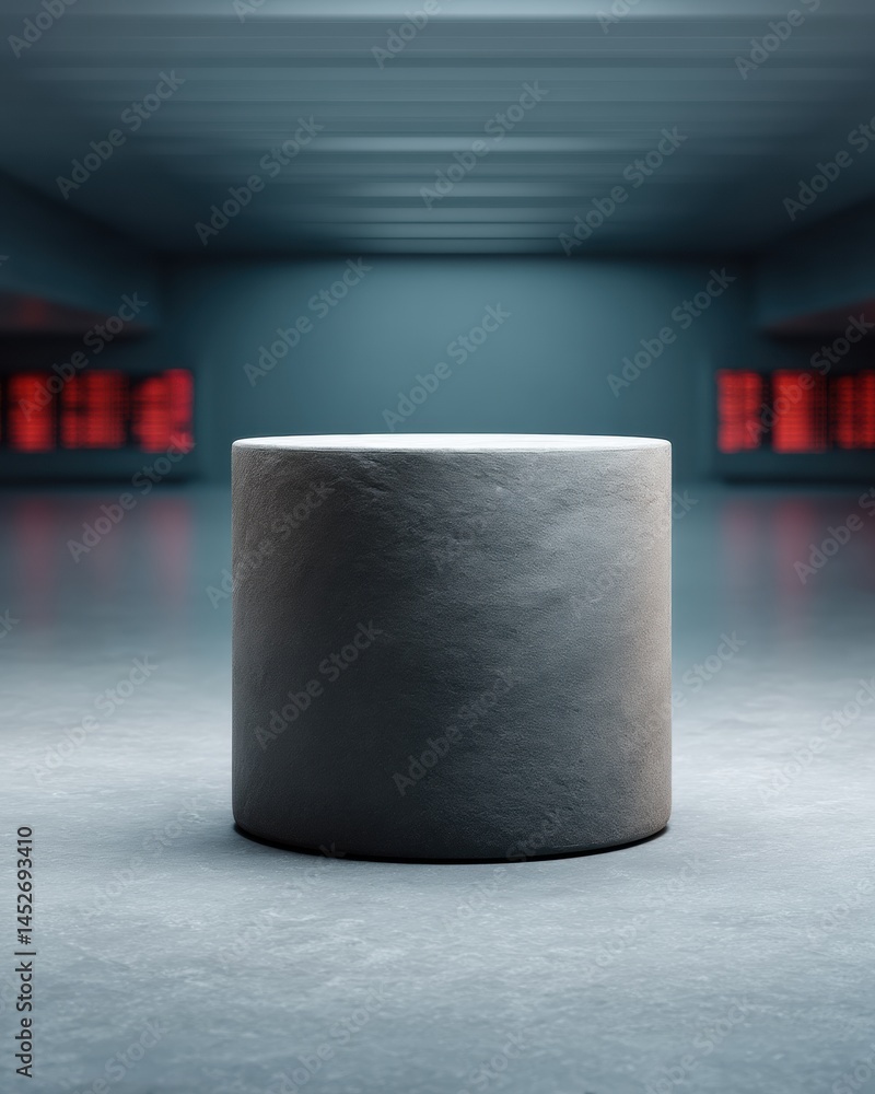 Poster minimalist market dynamics textural gray podium visualization for financial strategy, digital brandi