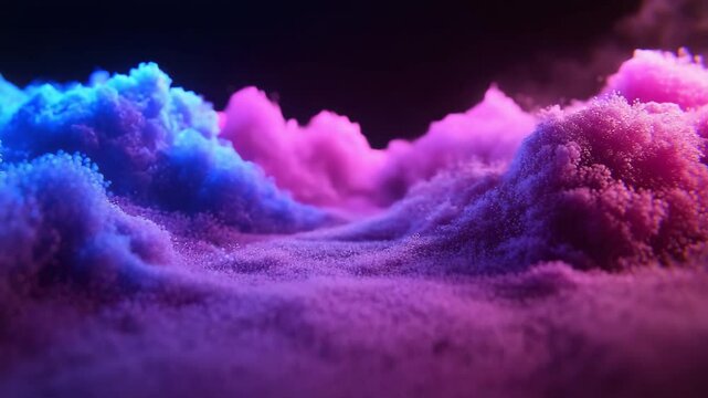 Vibrant colorful cloudscape dominated by shades of pink and blue in a stunning display of nature's artistic mastery and serenity in the sky