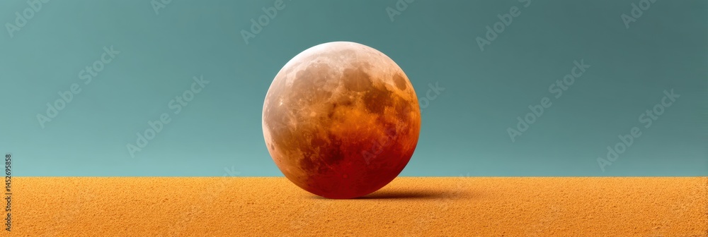 Aufkleber Minimalist Celestial Narratives Blood Moon Eclipse Visualizing Cosmic Dynamics for Next-Gen Scientific Exploration and Digital Astronomy Education