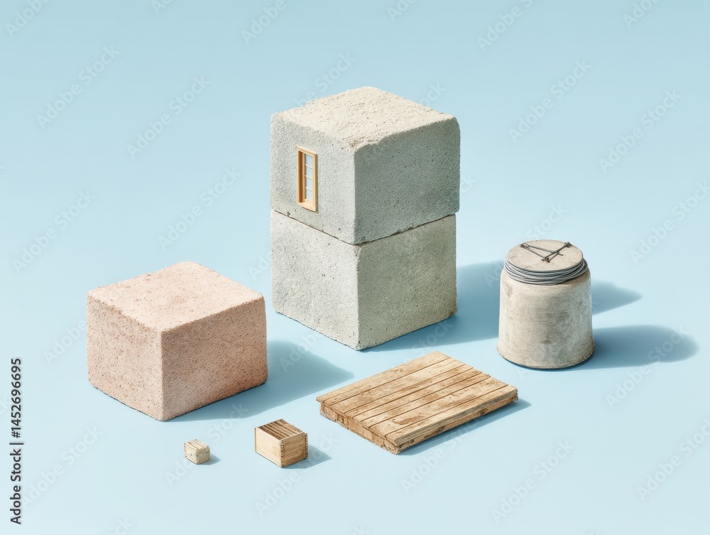 Aufkleber sustainable urban design prototype eco-conscious construction materials showcase with compressed ear