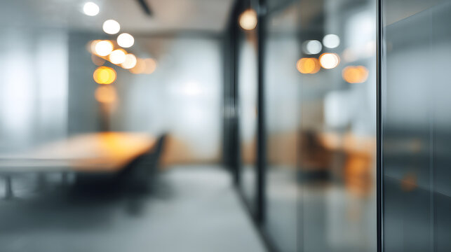 Blurry office interior with blurred door modern workspace calm environment business concept