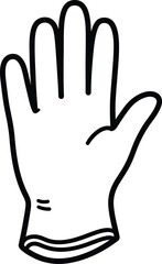 Clean Hand Protection: A clean, minimalist illustration of a protective glove, ready to shield from hazards, showcasing safety and hygiene.