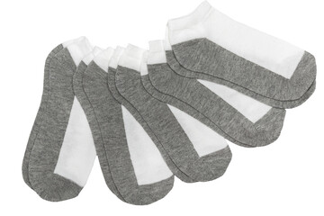 close up of  a pair of socks on white background with clipping path