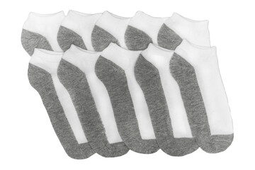 close up of  a pair of socks on white background with clipping path