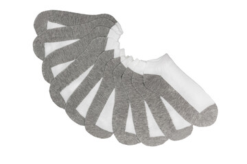close up of  a pair of socks on white background with clipping path