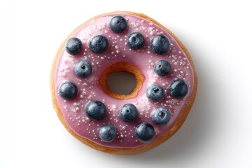 Blueberry Donut with Pink Glaze and Sprinkles