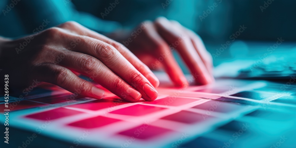 Poster Digital Design Revolution Immersive Creative Workflow with Vibrant Interactive Touchscreen - Next-Gen Professional Content Creation and User Experience Innovation