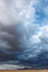 Fototapeta premium Climate Crisis Visual Dramatic Storm Clouds Signaling Environmental Disruption - Meteorological Documentary Imagery for News Media and Sustainability Reporting