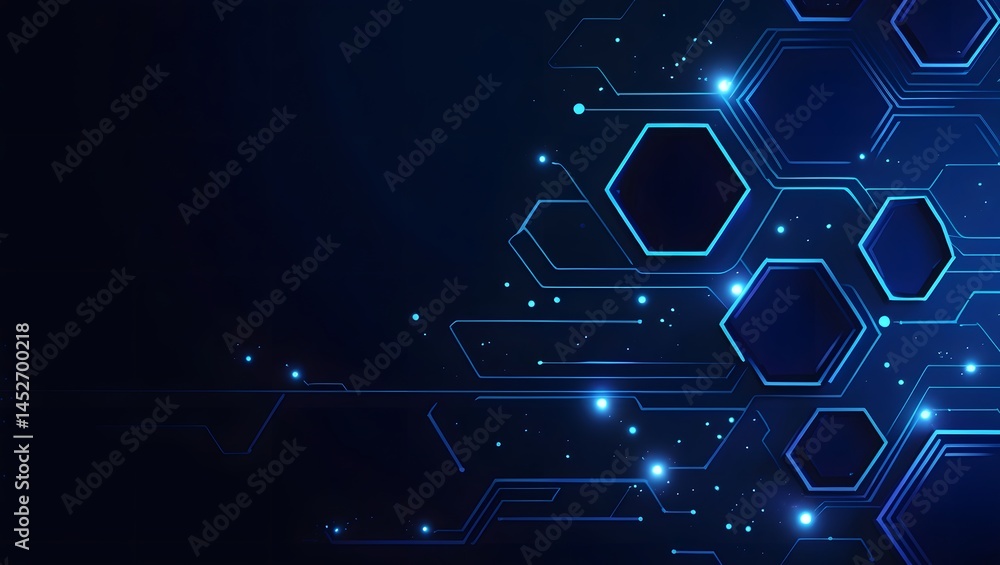 Poster abstract hexagon technology background futuristic circuit board design