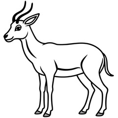 Obraz premium Minimalist Saiga Antelope Line Art Vector