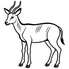 Minimalist Saiga Antelope Line Art Vector