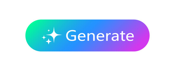 Create Generate Stars Artificial Intelligence Button Colorful AI Icon Isolated Vector Illustration