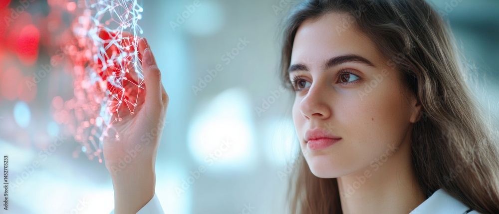 Poster immersive digital health frontier gen z professional exploring innovative neural interface technolog