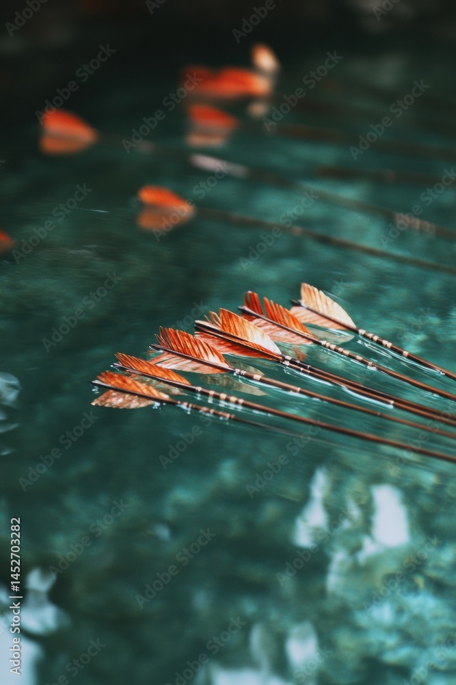 Poster precision performance vibrant archery arrows symbolizing peak competitive potential in high-stakes p