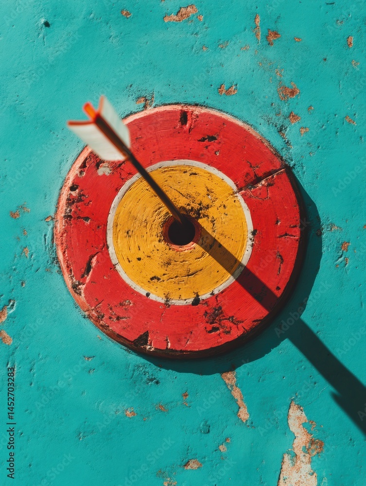 Poster precision performance minimalist archery target visualization - epic concentration training and peak