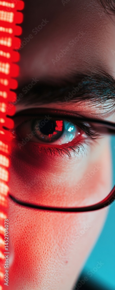 Aufkleber digital burnout aesthetics cyberpunk millennial workspace syndrome - red-tinted tech exhaustion and 