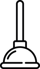 Plunger icon: A simple illustration of a black plunger, a common household tool used for clearing blocked drains.