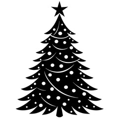 Christmas Tree silhouette vector illustration