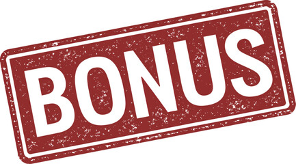 Bold red 'BONUS' stamp marking additional rewards or incentives.