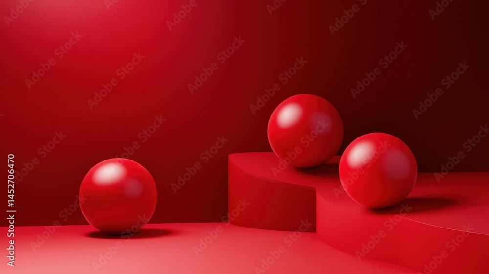 Poster abstract red studio background for product presentation. background for display product.