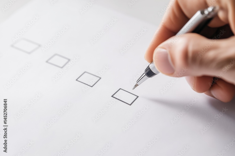 Aufkleber Digital Compliance Revolution Professional Minimalist Checklist Workflow with Precision Pen Marking - Next-Gen Business Verification and Quality Assurance Imagery