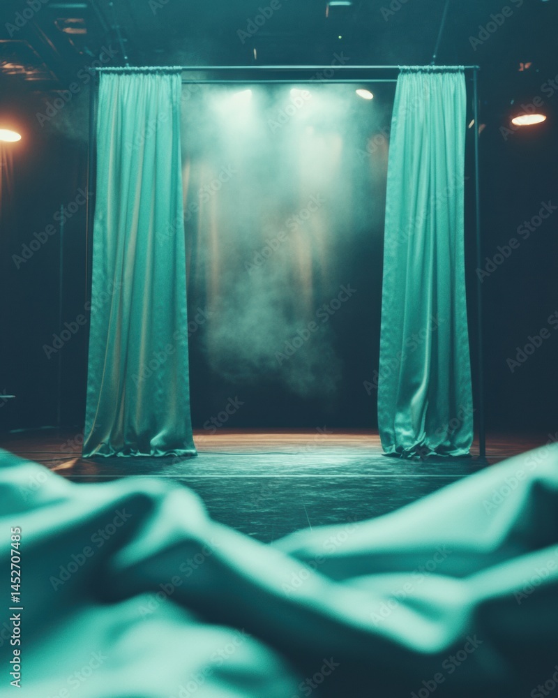 Poster immersive cinematic dreamscape ethereal emerald stage design with dramatic lighting - innovative per