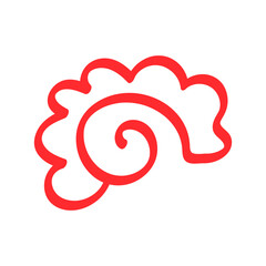 Hand-drawn symbol of flower circle appreciation. Positive grade sign for children in Japanese preschool. Vector