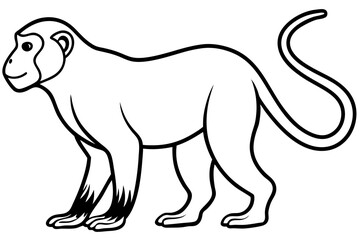 Minimalist Proboscis Monkey Line Art