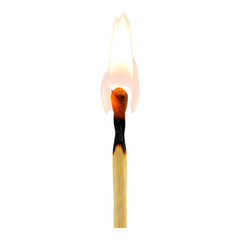 Half-burnt matchstick with darkened tip