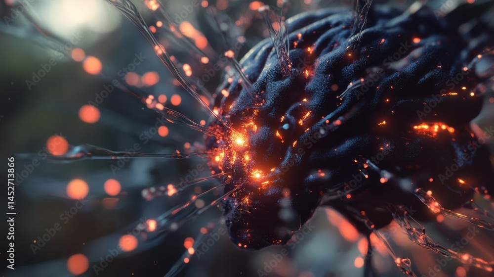 Poster neural activities in ai-driven brain: synaptic firing close-up