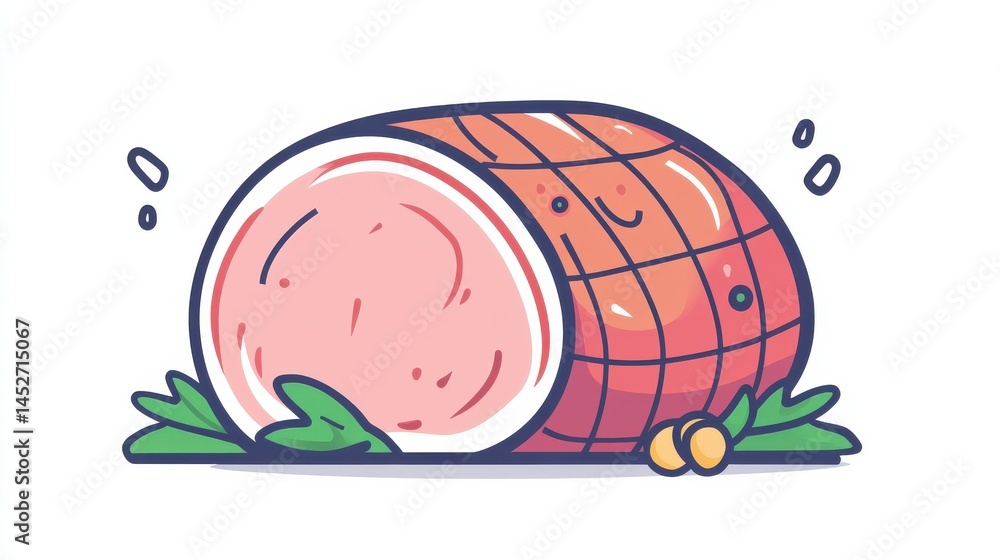 Poster ham vector line icon isolated on white background. ham line icon for infographic, website or app. sc