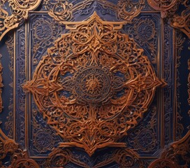 Obraz premium Vibrant die-cut cards, intricate patterns, layered design, purple, paper, red