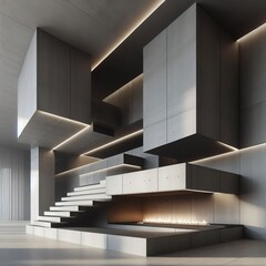 Obraz premium A emphasizing sharp architectural lines